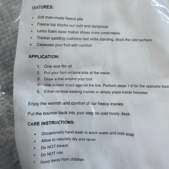 3 pairs - Cozy Fleece Insoles NWT - Picture 4 of 4